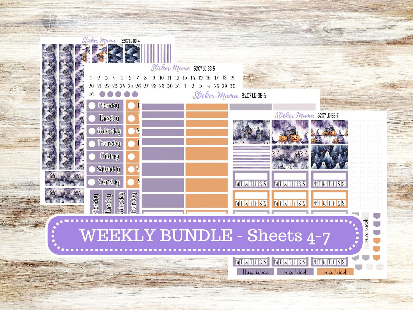 LD BOOK-BOUND Planner Kit #3207 || The Mae || The Kristy || Haunted Haven ||October Laurel Denise Sticker Kit || Aug 25