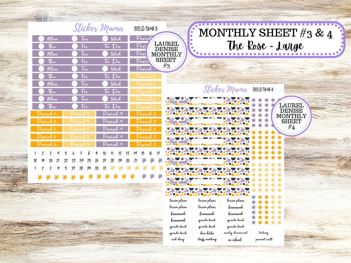 LD "The Valerie" || TEACHER Week + Month Planner Kit #3115 || Spooky Palette ||Laurel Denise Kit || Laurel Denise Teacher Planner || June 25