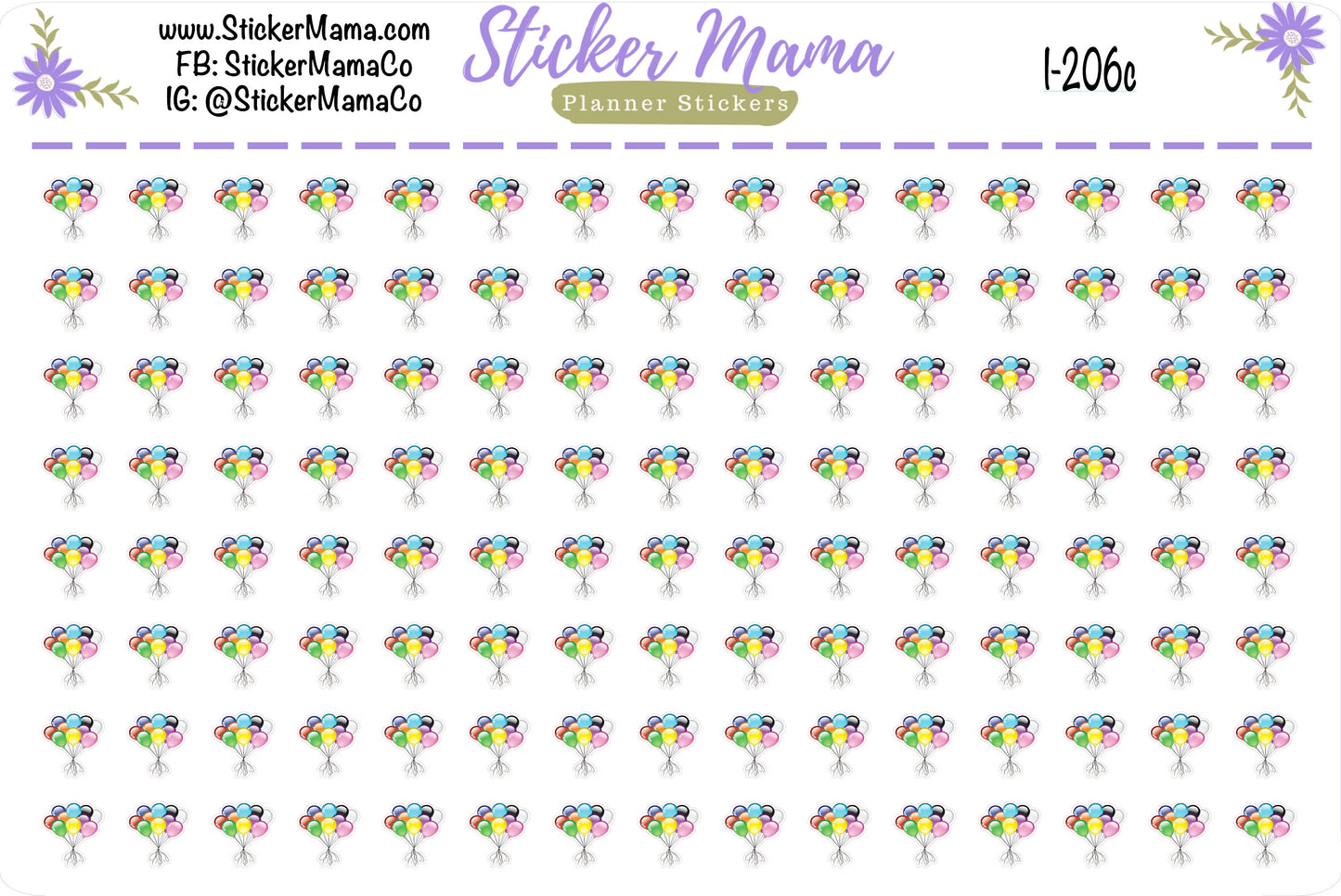 BALLOON PLANNER Stickers I-206 || Balloon Stickers || Stickers for Parties