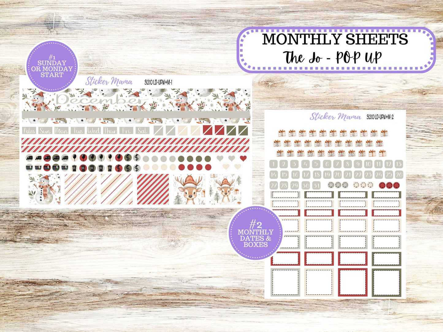 LD POP-UP Week+Month Planner Kit #3210 || The Jo || Frosty Friends || Laurel Denise Kit || Laurel Denise Stickers || Sept 25