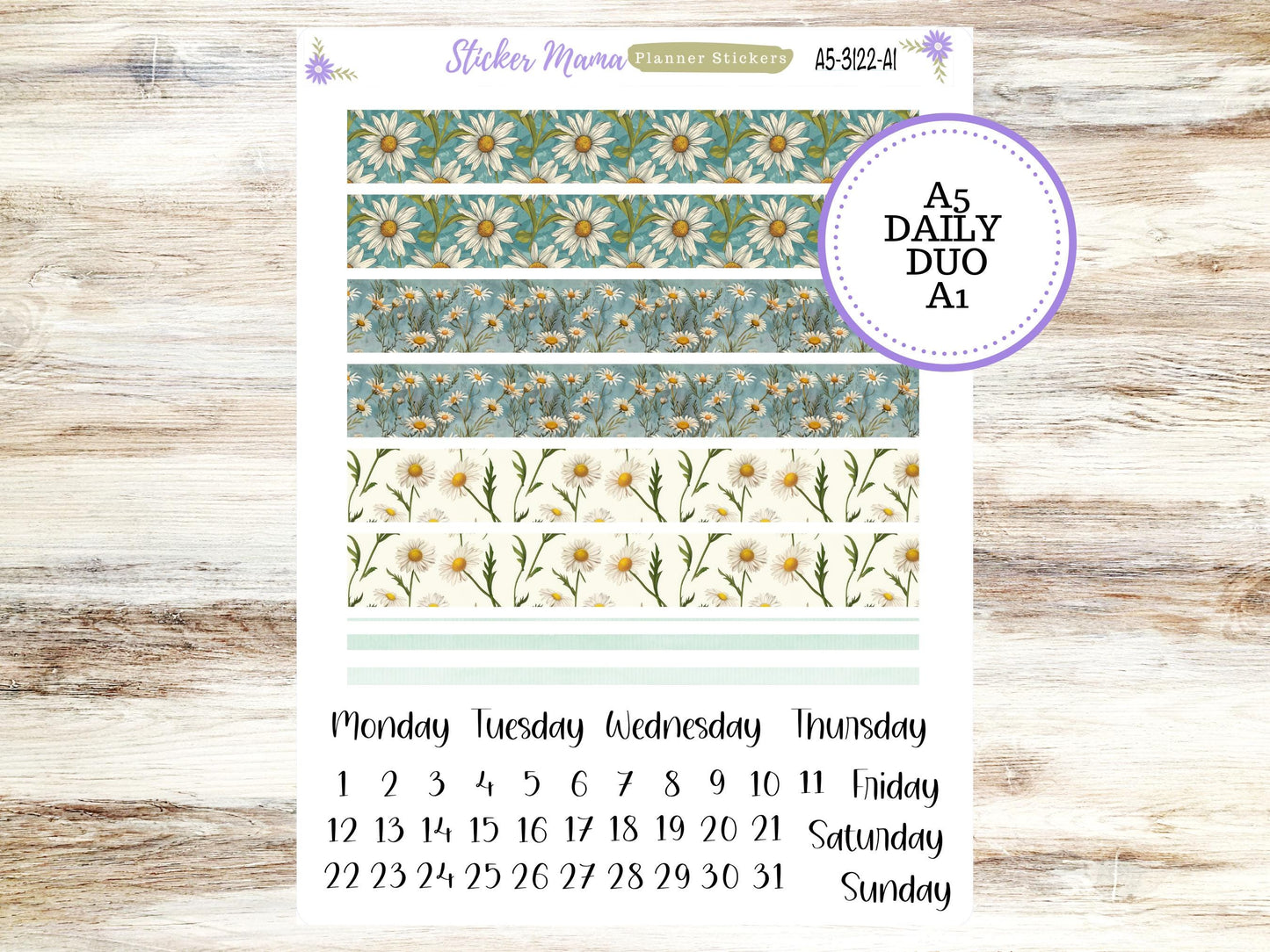 A5-DAILY DUO-Kit #3122 || Vintage Bloom || Planner Stickers - Daily Duo A5 Planner - Daily Duo Stickers - Daily Planner