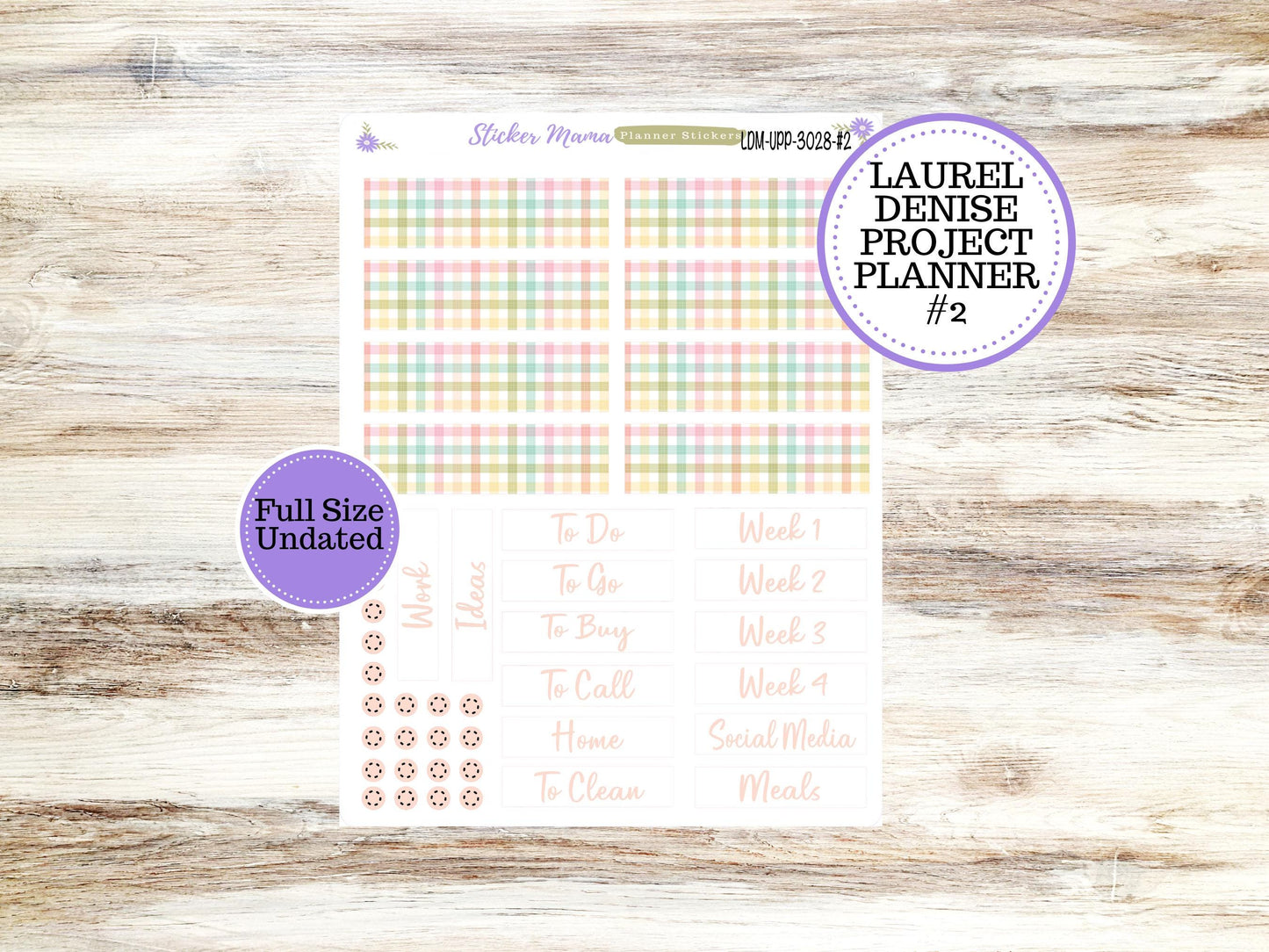 LAUREL DENISE PROJECT Planner Kit #3028 || Easter Spring Plaid || Laurel Denise Kit || Laurel Denise Stickers || || Any Month ld
