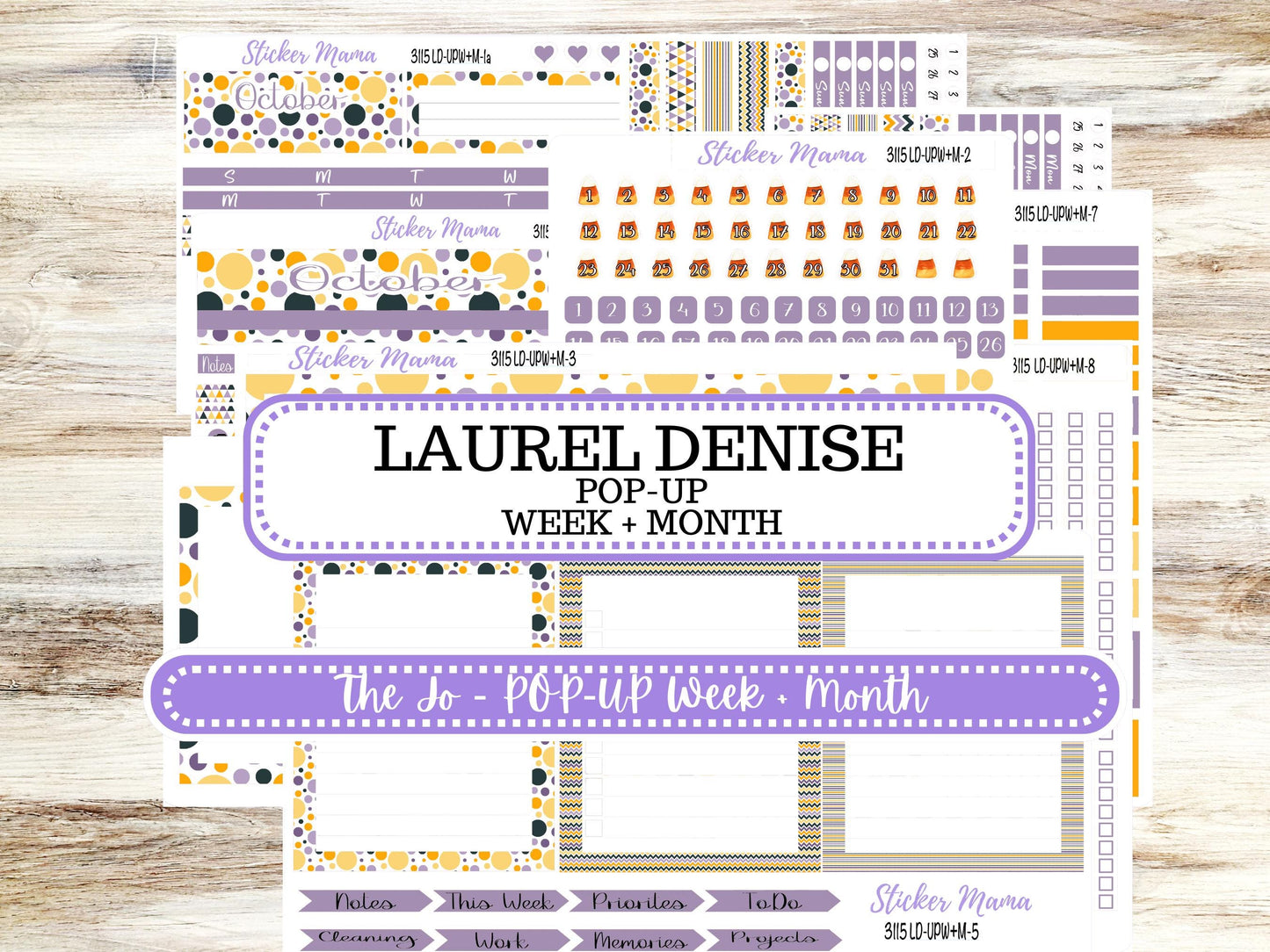LD POP-UP Week+Month Planner Kit #3115 || The Jo || Spooky Palette || Laurel Denise Kit || Laurel Denise Stickers || Aug 25