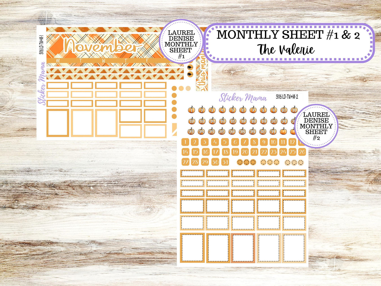 LD "The Valerie" || TEACHER Week + Month Planner Kit #3116 || Floral Harvest ||Laurel Denise Kit || Laurel Denise Teacher Planner || June 25