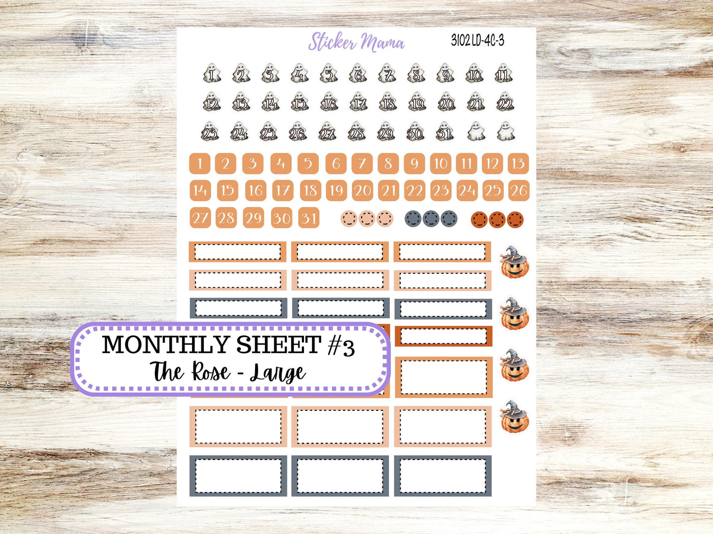 LD "The Rose" Large || 4-COLUMN (formerly project) Planner Kit #3102 || Pumpkin Town || Laurel Denise Stickers || Aug 25