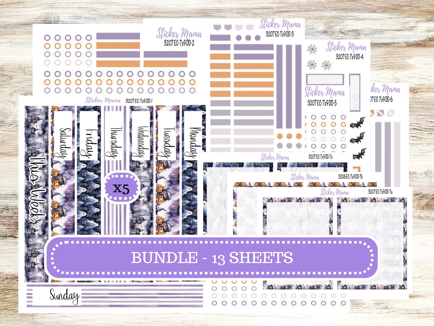 ERIN CONDREN Daily Duo Planner Kit DD-3207 || October - Haunted Haven || Daily Duo Planner Sticker Kit || Erin Condren ||