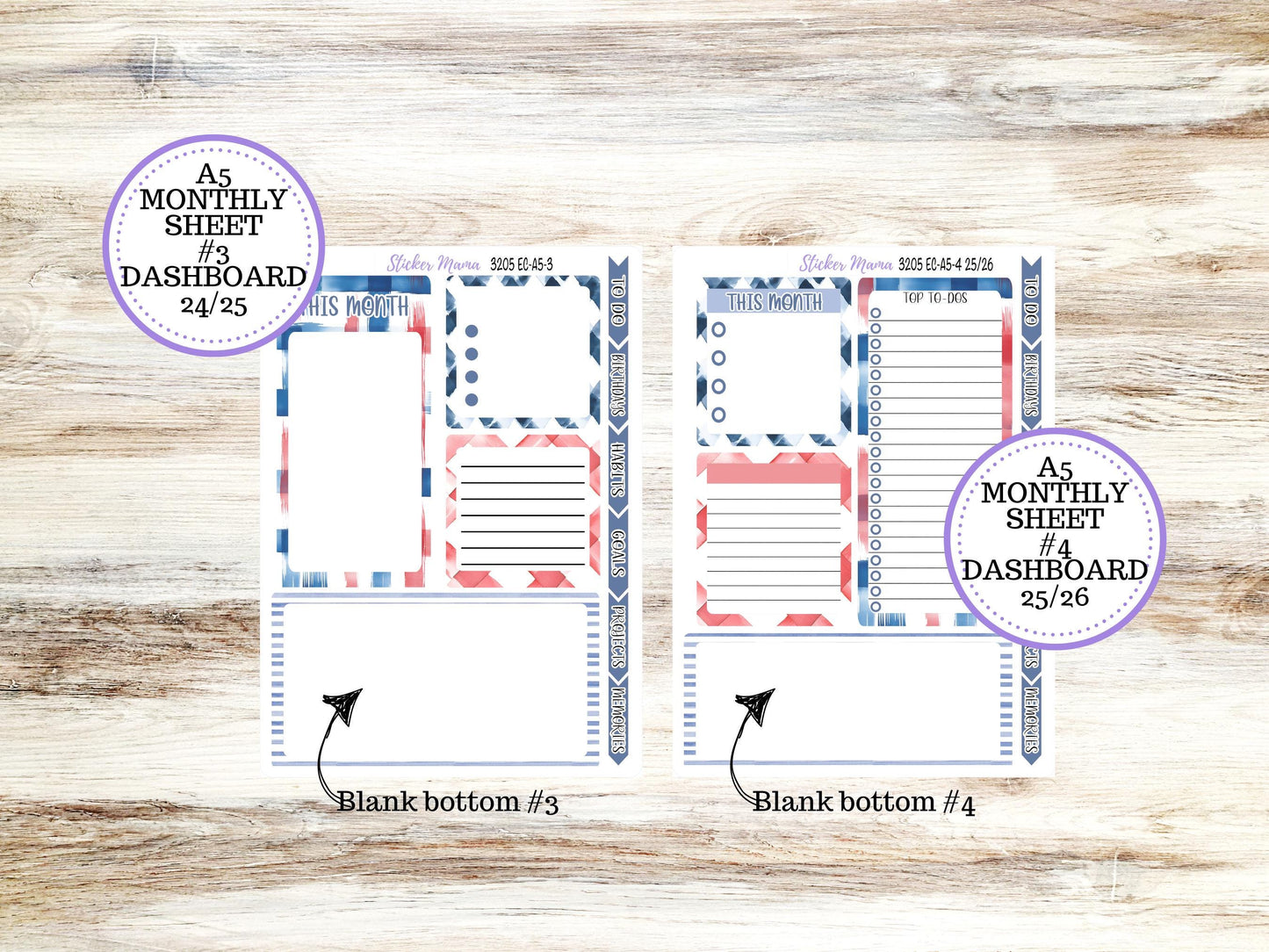 ERIN CONDRE Monthly Kit-3205 || A5 || Patriotic Festivities Stickers || - ec July Monthly Kit - Monthly Planner Kits - Monthly Budget