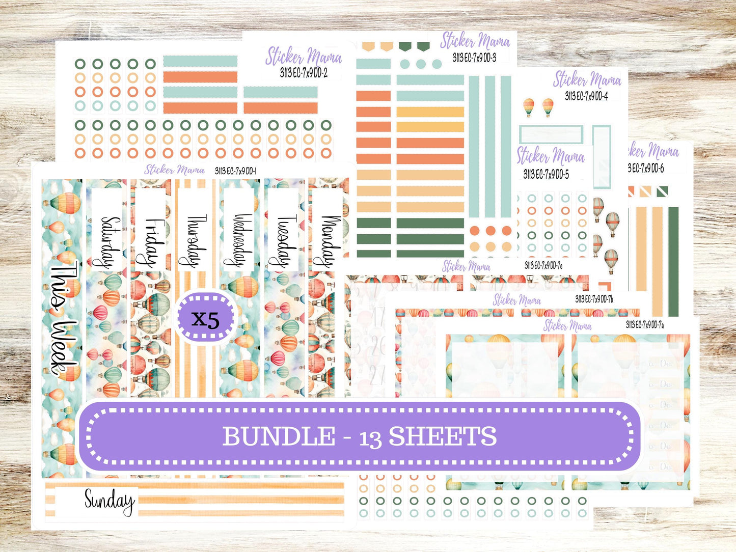 ERIN CONDREN Daily Duo Planner Kit DD-3113 || Sky High August || Daily Duo Planner Sticker Kit || Erin Condren ||