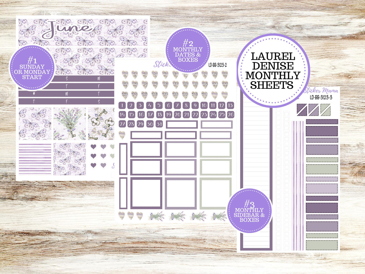 LAUREL DENISE BOOK BOUND Week+Month Planner Kit #3123 || Lavender Lust || Laurel Denise Kit || Laurel Denise Stickers || Bookbound April 25