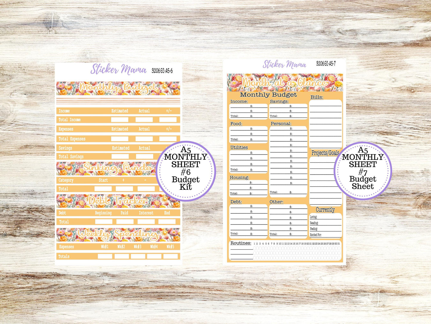 ERIN CONDRE Monthly Kit-3206 || A5 || Falling Colors Stickers || - ec September Monthly Kit - Monthly Planner Kits - Monthly Budget