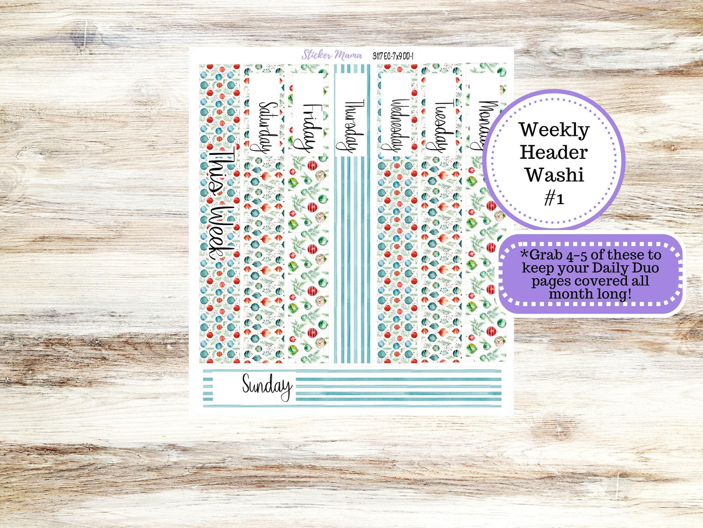 ERIN CONDREN Daily Duo Planner Kit DD-3117 || December || Daily Duo Planner Sticker Kit || Erin Condren ||