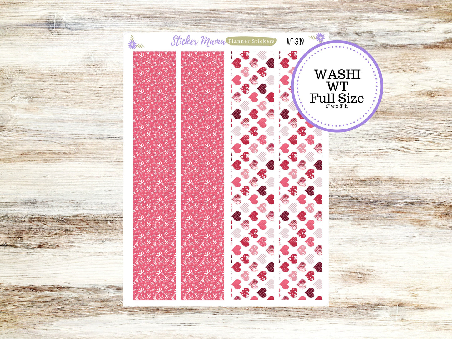 WASHI PLANNER STICKERS || 3119 || Heartfelt Joy || Washi Stickers || Valentines Planner Stickers || February Washi for Planners