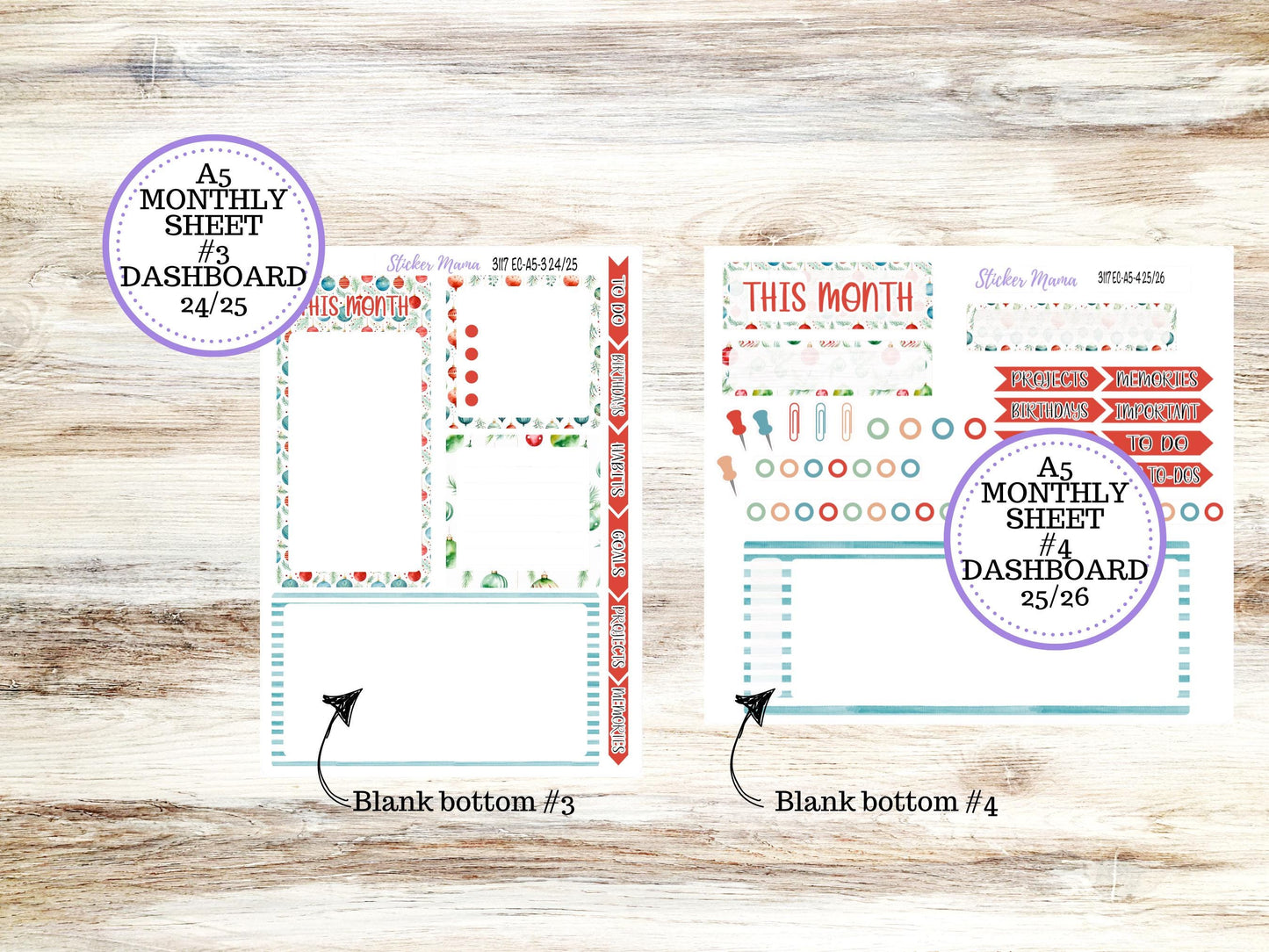 ERIN CONDRE Monthly Kit-3117 || A5 || Stickers || - ec December Monthly Kit - Monthly Planner Kits - Monthly Budget