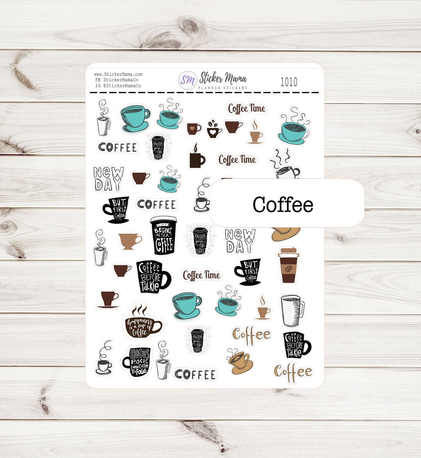I-1010 COFFEE PLANNER STICKERS - Coffee Stickers - Coffee Lover - Stickers for Coffee Lovers