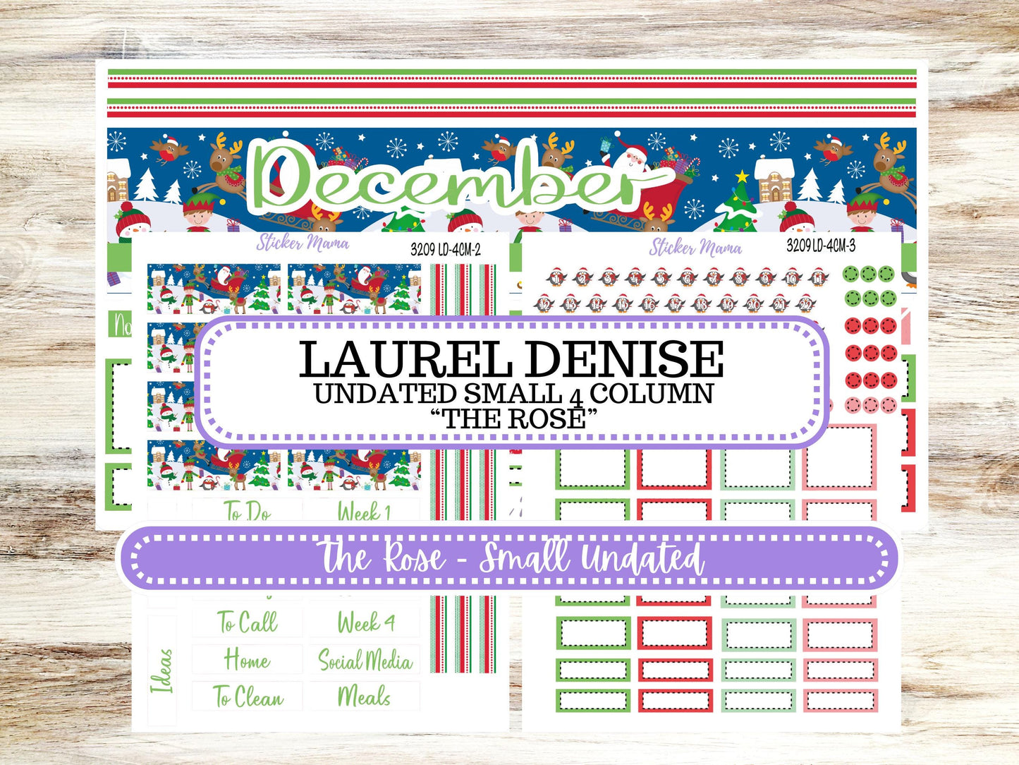 LD "Th Rose" Small || 4 COLUMN Mini (formerly the project mini) Size Planner Kit #3209 || Jolly Pines || Project Stickers || June 25