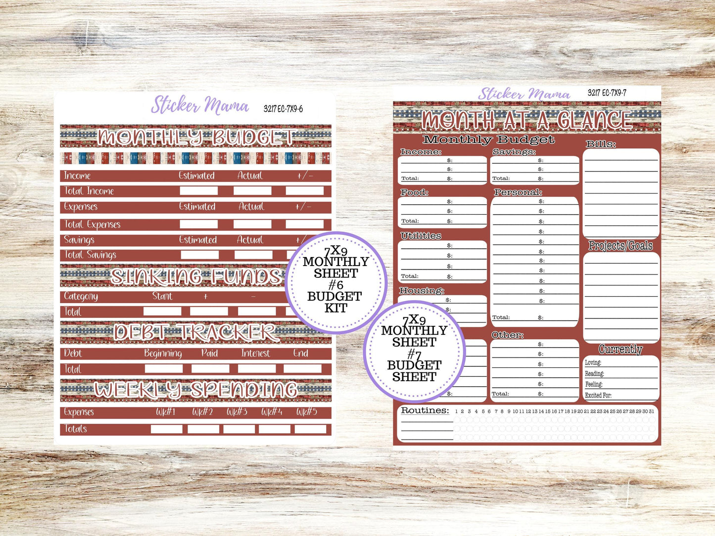 Erin Condren Monthly Kit | 7X9 | July 3217 Old Glory | 4-26