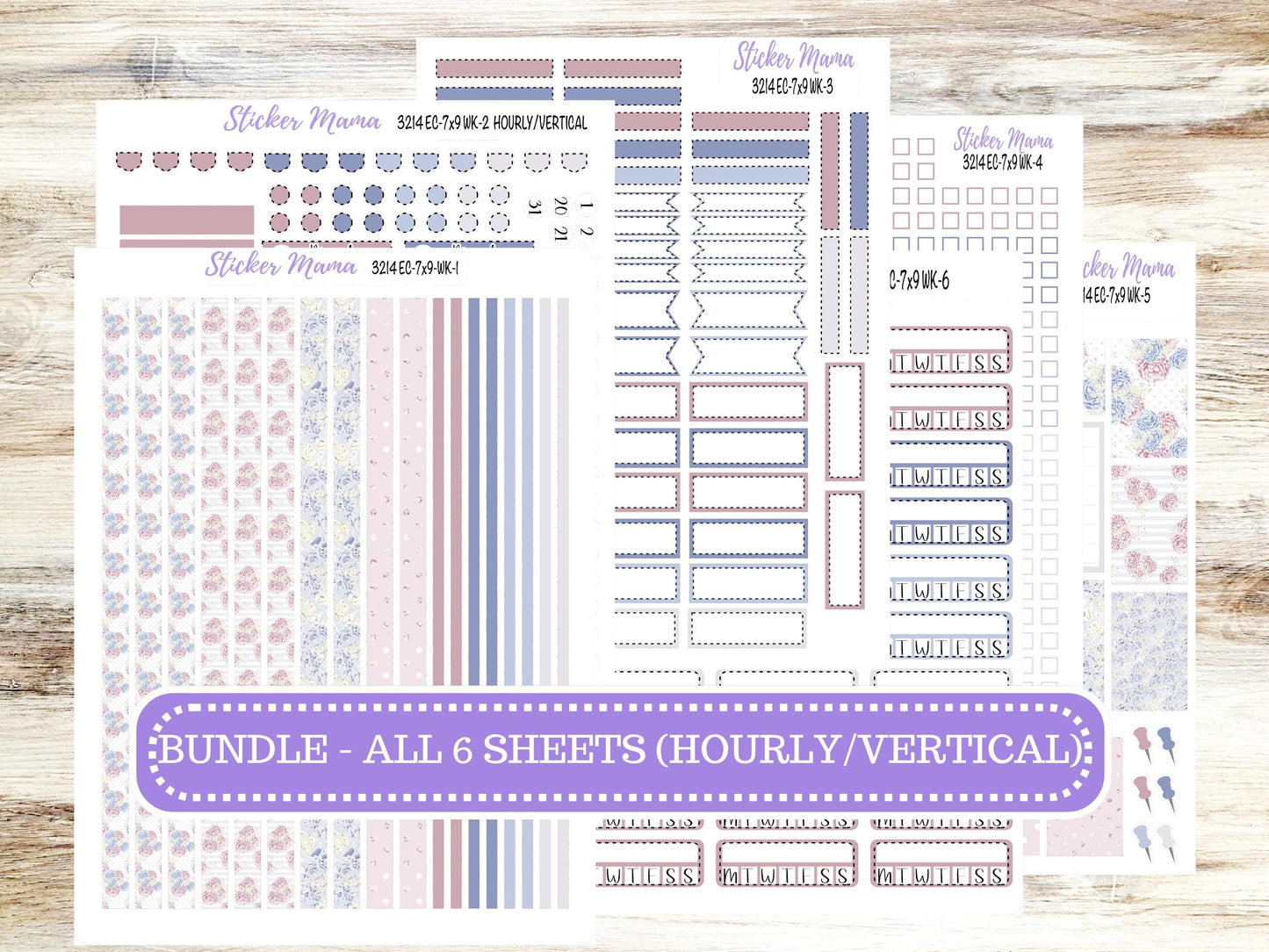 ERIN CONDREN WK-3214 || Peony Palace || Weekly Planner Kit || Erin Condren || Hourly Planner Kit || March Vertical Planner Kit