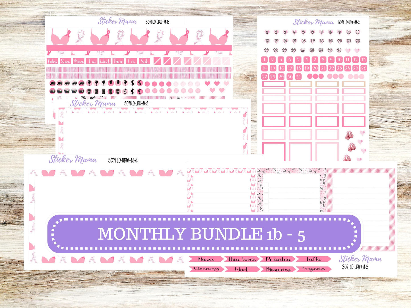 LD POP-UP Week+Month Planner Kit #3071 || The Jo || Breast Cancer || Laurel Denise Kit || Laurel Denise Stickers || Aug 25