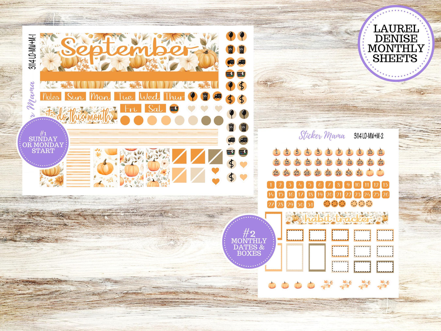 LAUREL DENISE MINI Week + Month Planner Kit #3114 || Laurel Denise September Kit || Laurel Denise Stickers || September June 25