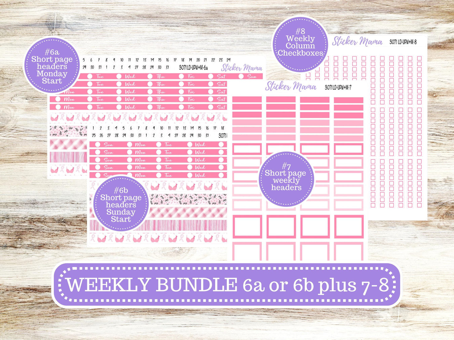 LD POP-UP Week+Month Planner Kit #3071 || The Jo || Breast Cancer || Laurel Denise Kit || Laurel Denise Stickers || Aug 25