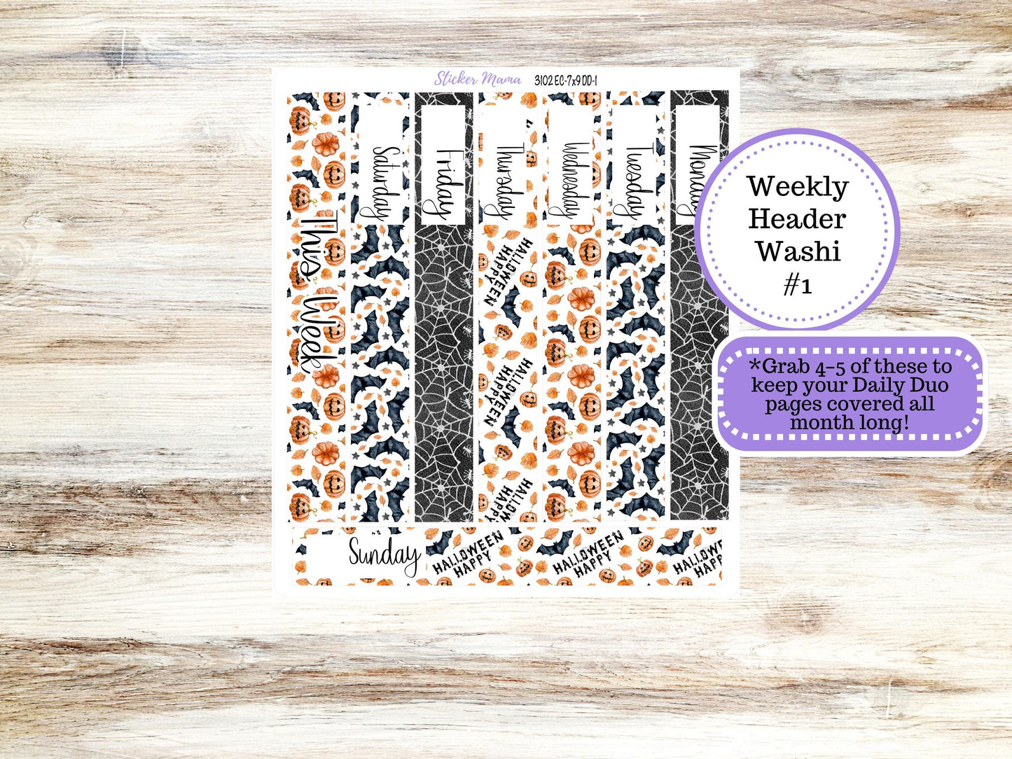 ERIN CONDREN Daily Duo Planner Kit DD-3102 || October - Pumpkin Town || Daily Duo Planner Sticker Kit || Erin Condren ||