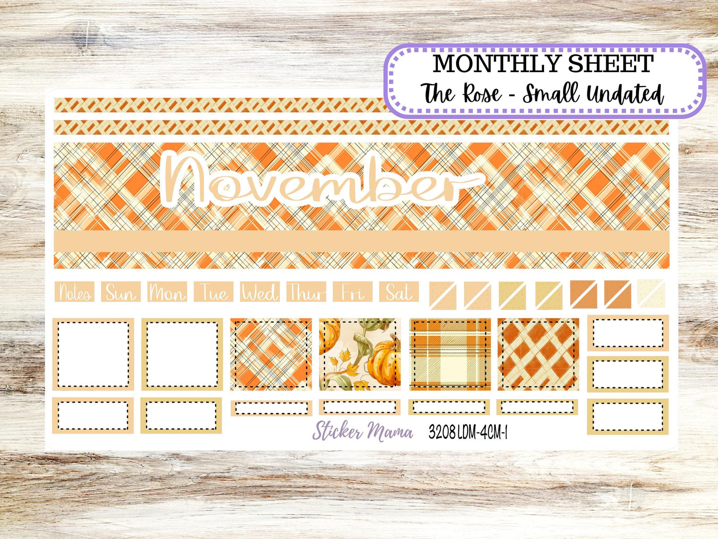 LD "Th Rose" Small || 4 COLUMN Mini (formerly the project mini) Size Planner Kit #3208 || Fall Fields || Project Stickers || June 25