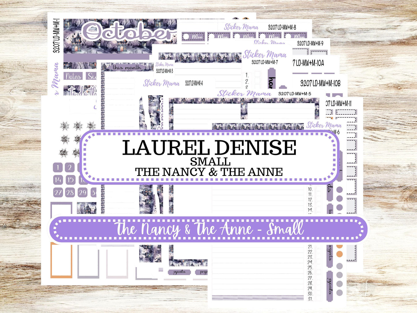 LD SMALL "The Anne" & "The Nancy" || MINI Week + Month Planner Kit #3207 || Laurel Denise Horizontal Vertical || Haunted Haven || Aug 25