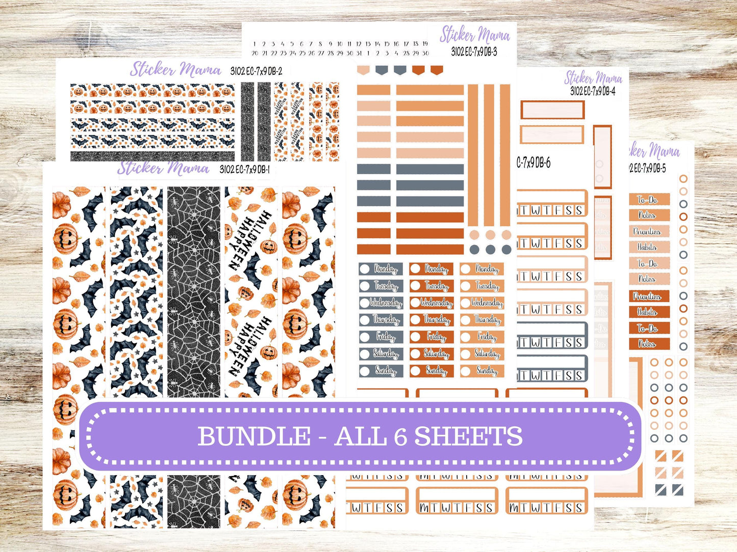 ERIN CONDREN Dashboard Planner Kit DB-3102 || Pumpkin Town || Dashboard Planner Sticker Kit || Erin Condren ||