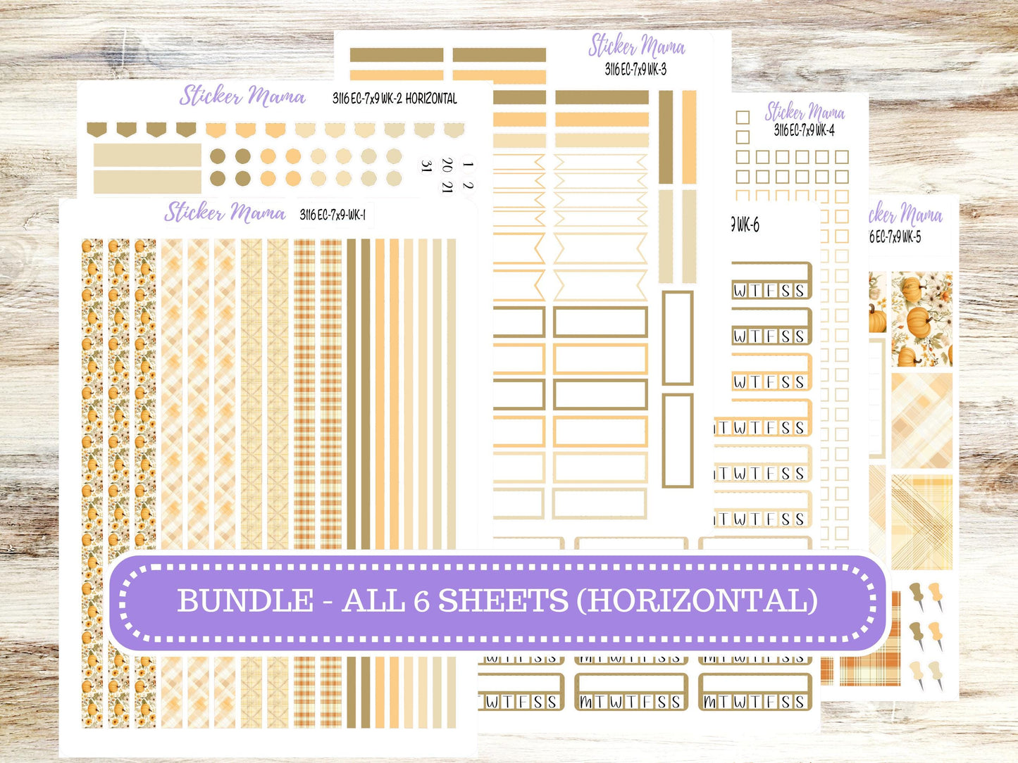 Erin Condren Weekly Planner Kit WK 3116 | Fall Planner Kit | Pumpkin Spice