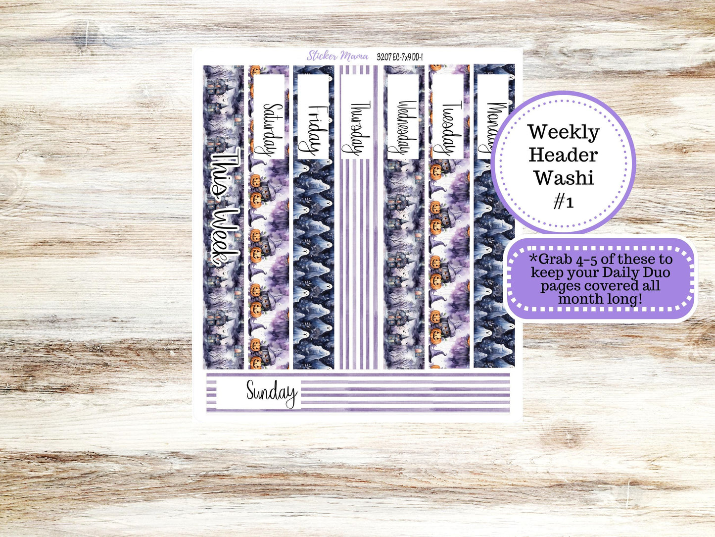 ERIN CONDREN Daily Duo Planner Kit DD-3207 || October - Haunted Haven || Daily Duo Planner Sticker Kit || Erin Condren ||