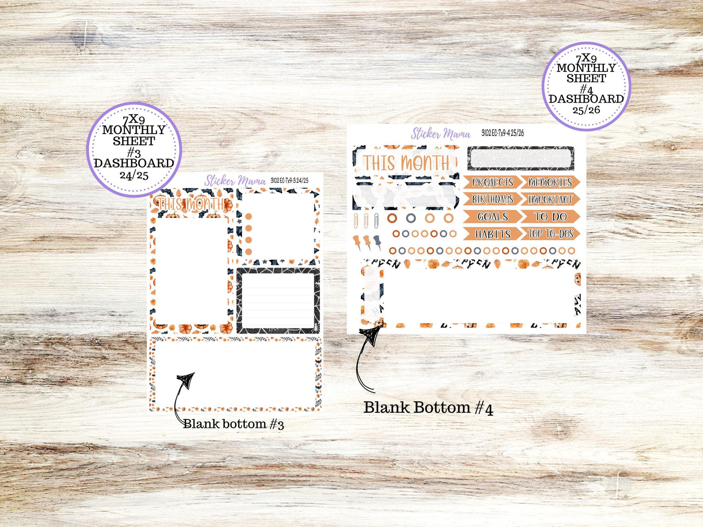 ERIN CONDREN Monthly Kit-3102 || 7X9 || Pumpkin Town - 7x9 ec October Monthly Kit - October Monthly Planner Kits - Monthly Pages