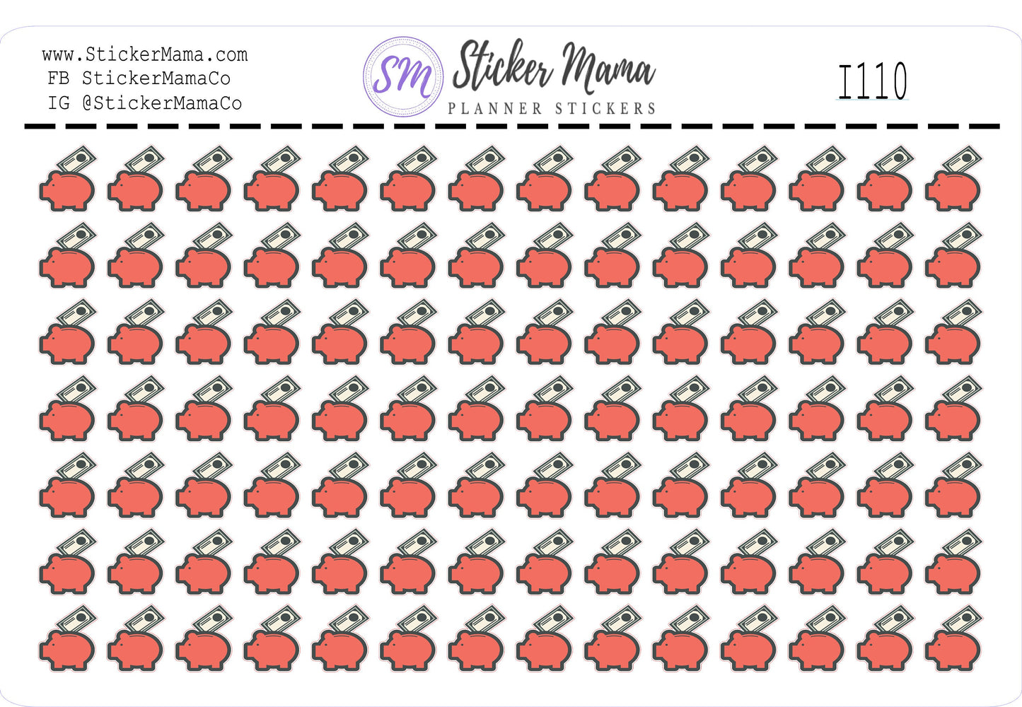 BANK PLANNER STICKERS I-110 Piggy Bank Stickers Bank Stickers Planner Deposit Sticker Deposit Day Sticker Kit Bank Day Stickers