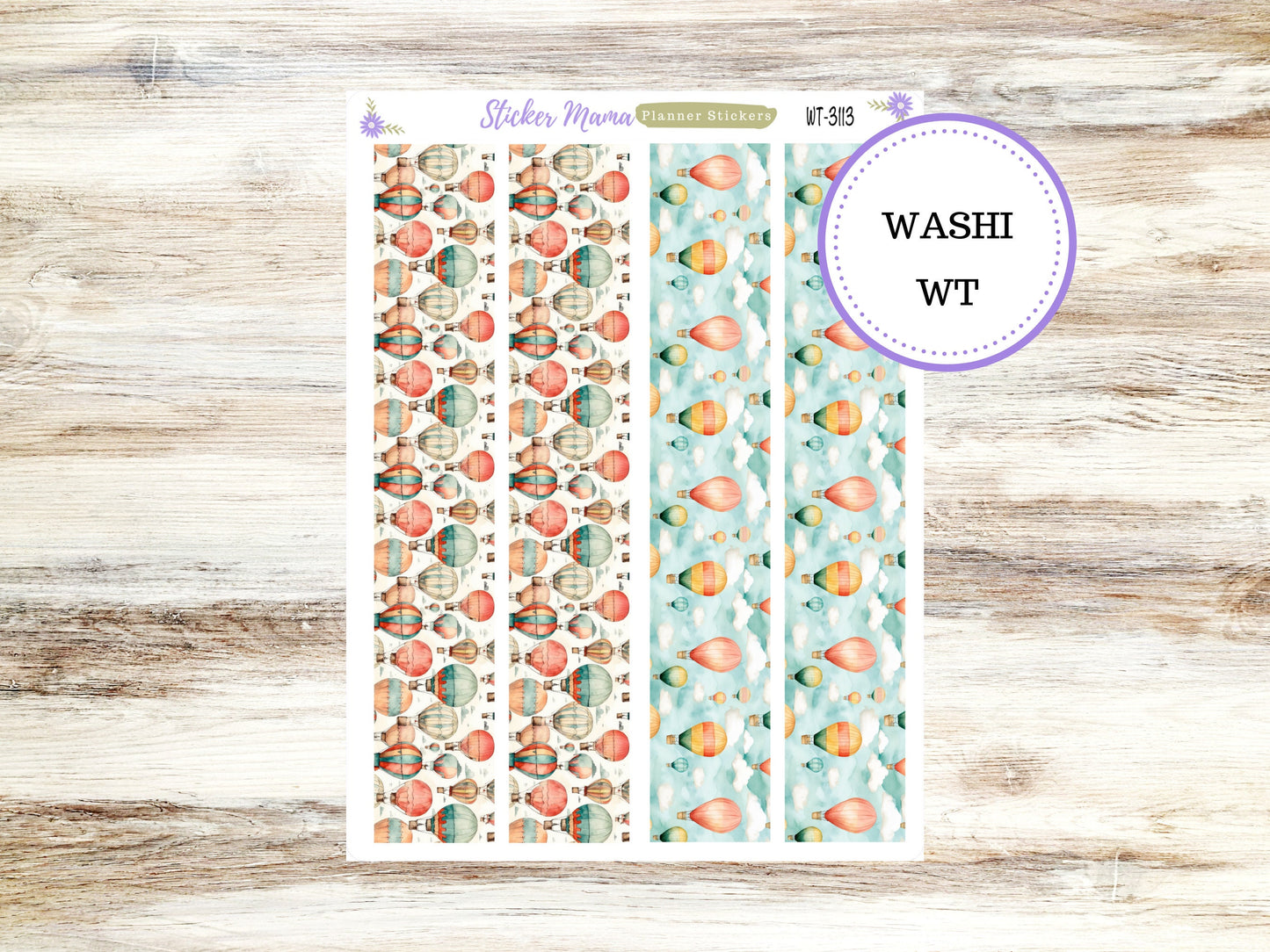 WASHI PLANNER STICKERS || 3113 || Hot Air Balloons || Washi Stickers || Planner Stickers || Washi for Planners