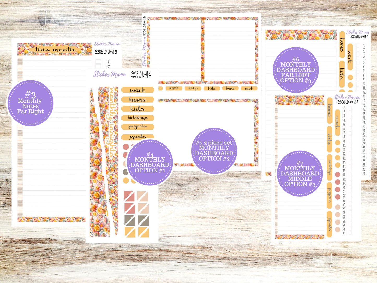 LD “The Nancy & Anne” Large || Week + Month PLANNER Kit #3206 || Laurel Denise Horizontal Vertical || Falling Colors || June 25