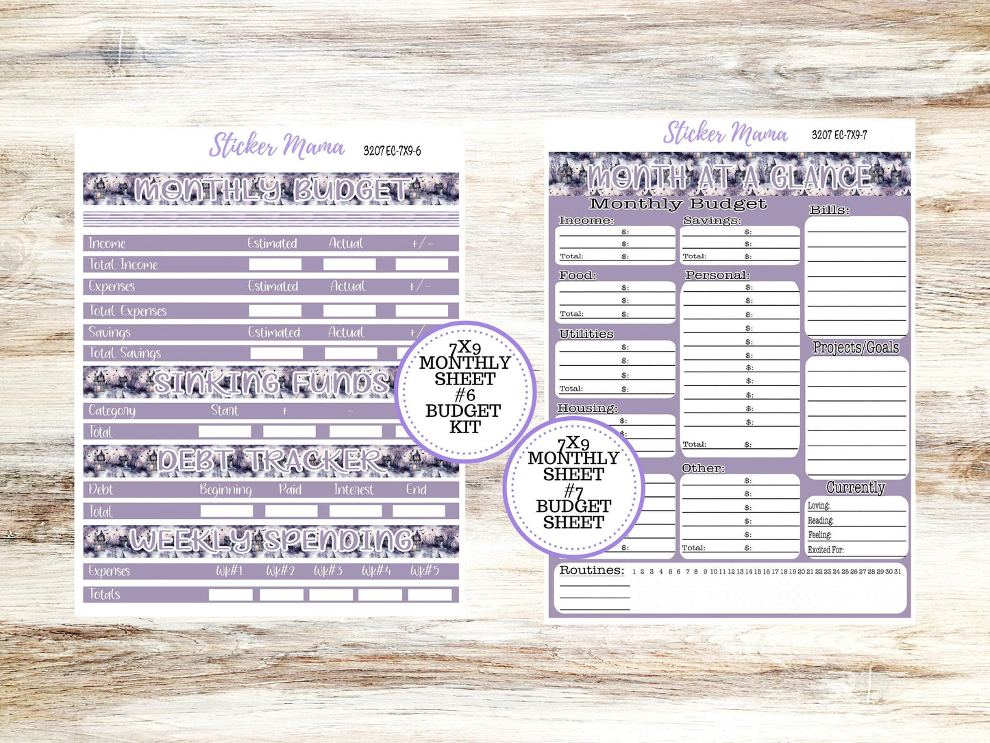 ERIN CONDREN Monthly Kit-3207 || 7X9 || Haunted Haven - 7x9 ec October Monthly Kit - October Monthly Planner Kits - Monthly Pages