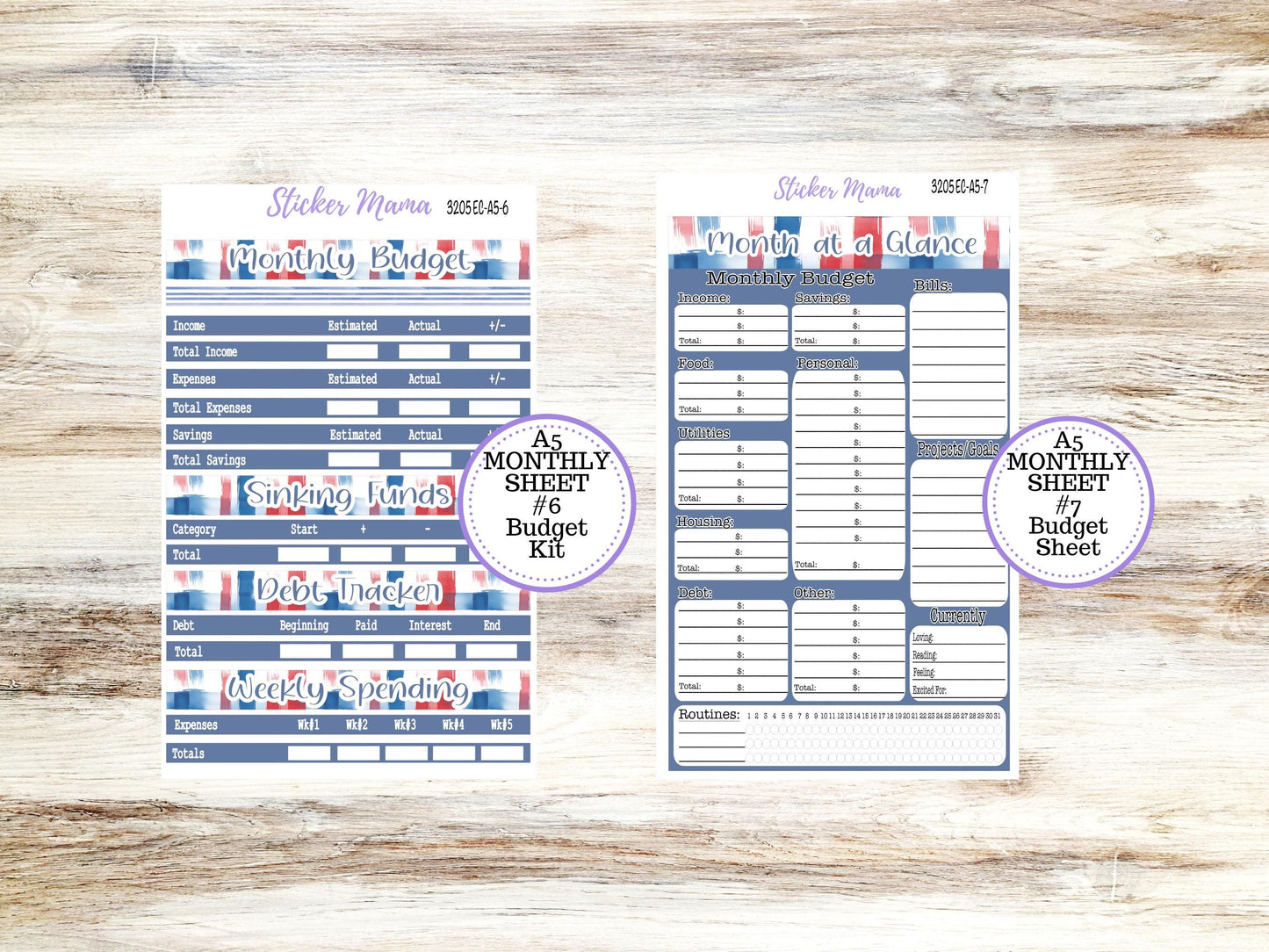 ERIN CONDRE Monthly Kit-3205 || A5 || Patriotic Festivities Stickers || - ec July Monthly Kit - Monthly Planner Kits - Monthly Budget