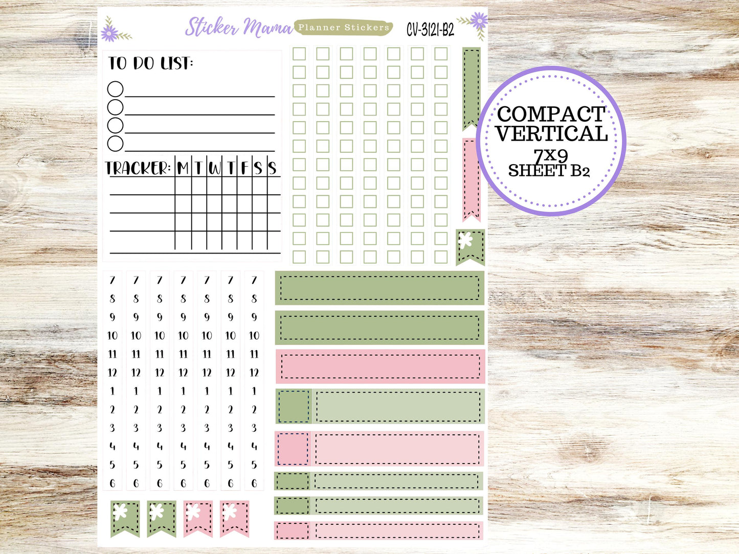 ERIN CONDREN 7x9 Compact Vertical-Kit #3121 || Easter Petals - Planner Stickers - Erin Condren Compact Vertical Weekly Kit