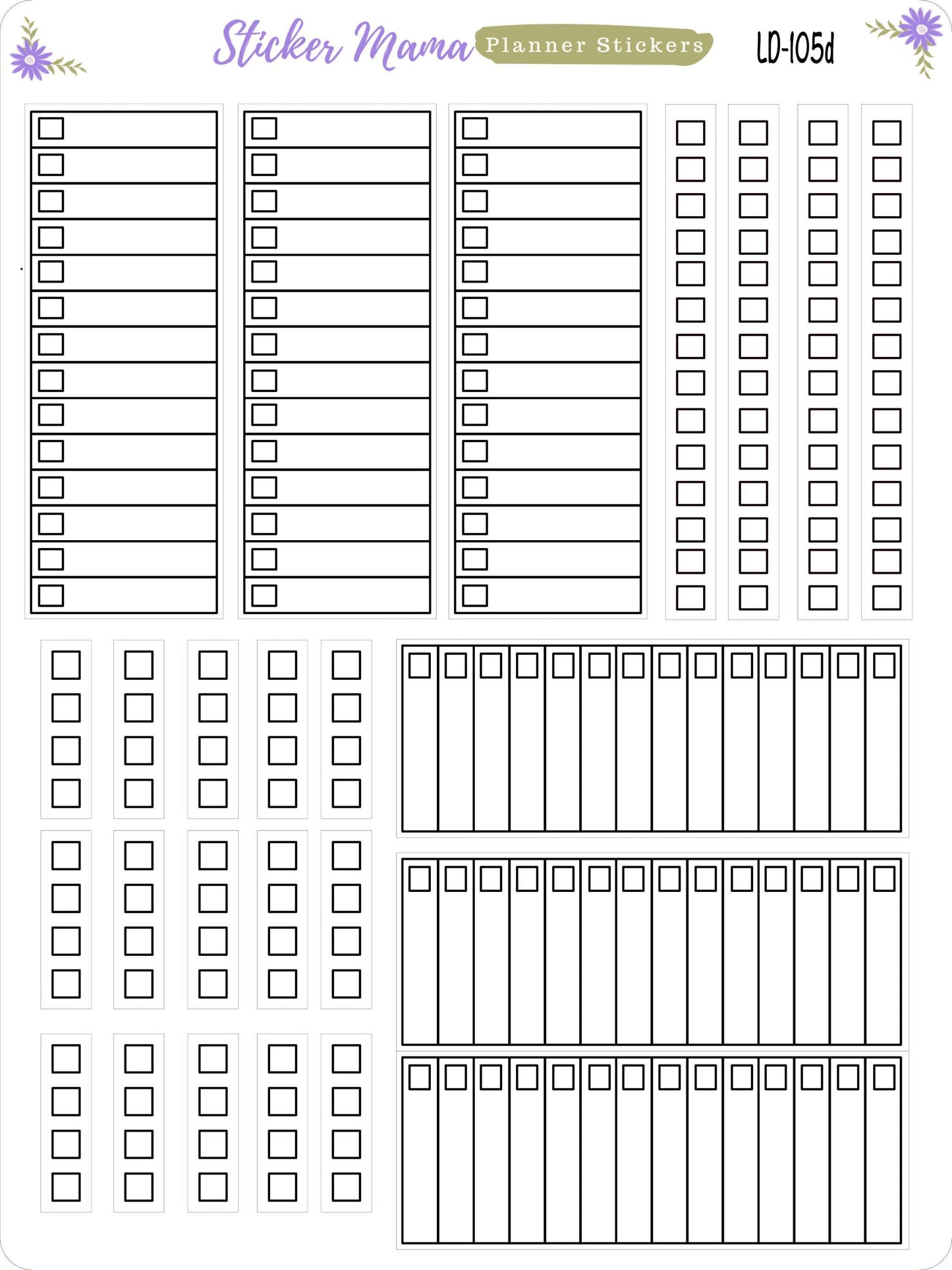 CHECKBOXES LAUREL DENISE Planner ld-105 - "to do this week" columns - Full and mini size