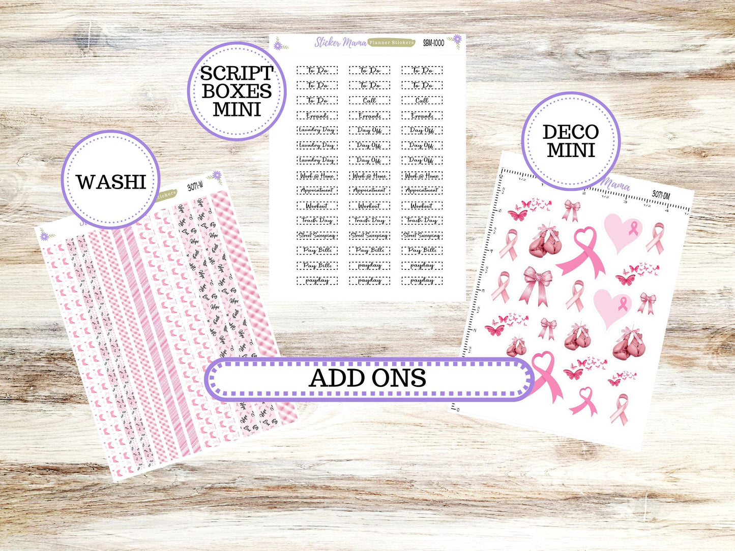 LD SMALL "The Anne" & "The Nancy" || MINI Week + Month Planner Kit #3071 || Laurel Denise Horizontal Vertical || Breast Cancer || Aug 25