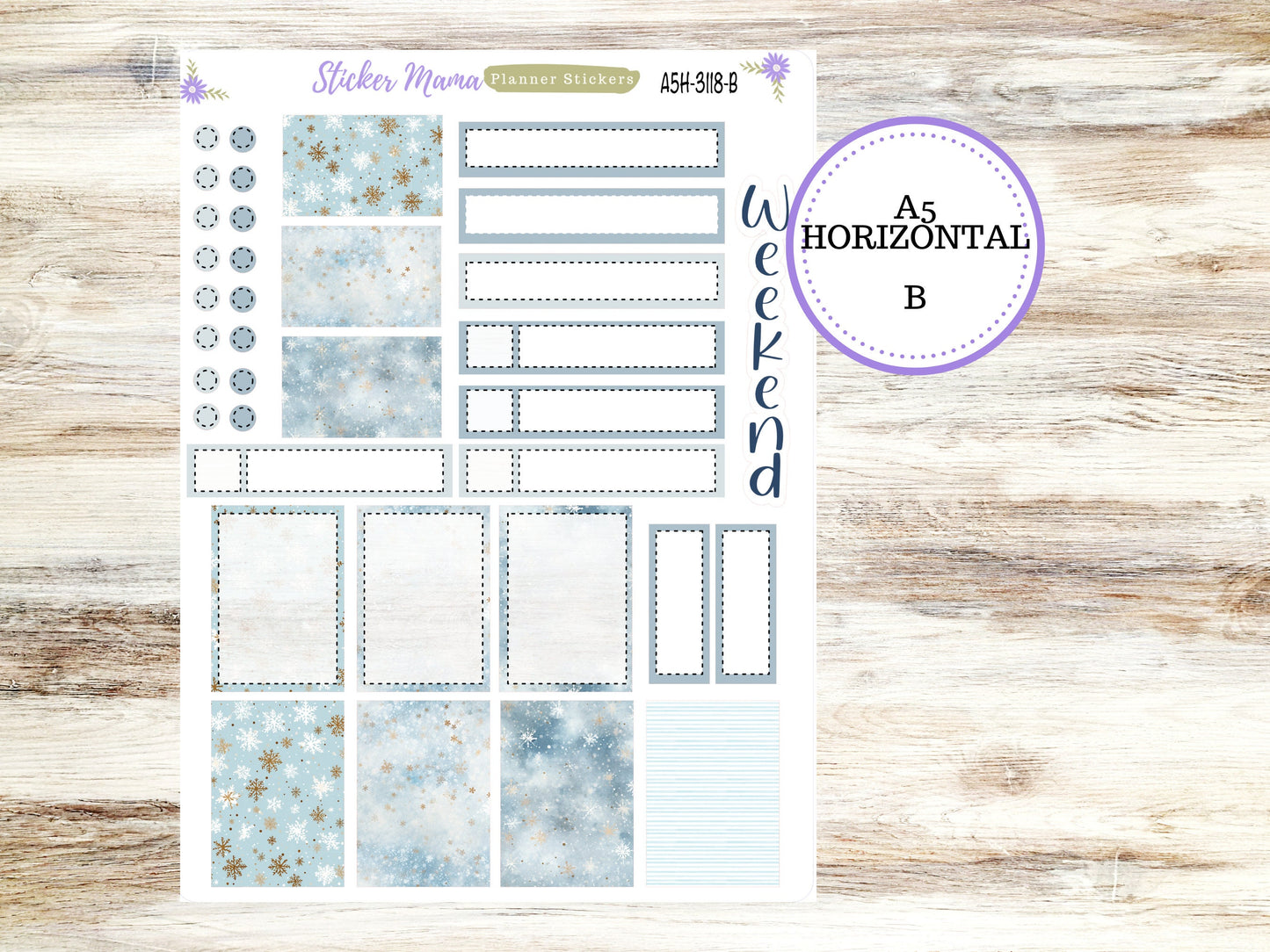 ERIN CONDREN A5 Horizontal || #3118 || Arctic Frost Kit || A5 Weekly Kit || Planner Stickers || Erin Condren A5 Horizontal Weekly Kit