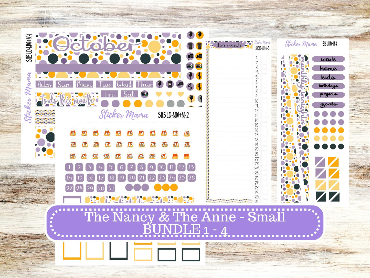 LD SMALL "The Anne" & "The Nancy" || MINI Week + Month Planner Kit #3115 || Laurel Denise Horizontal Vertical || Spooky Palette || Aug 25