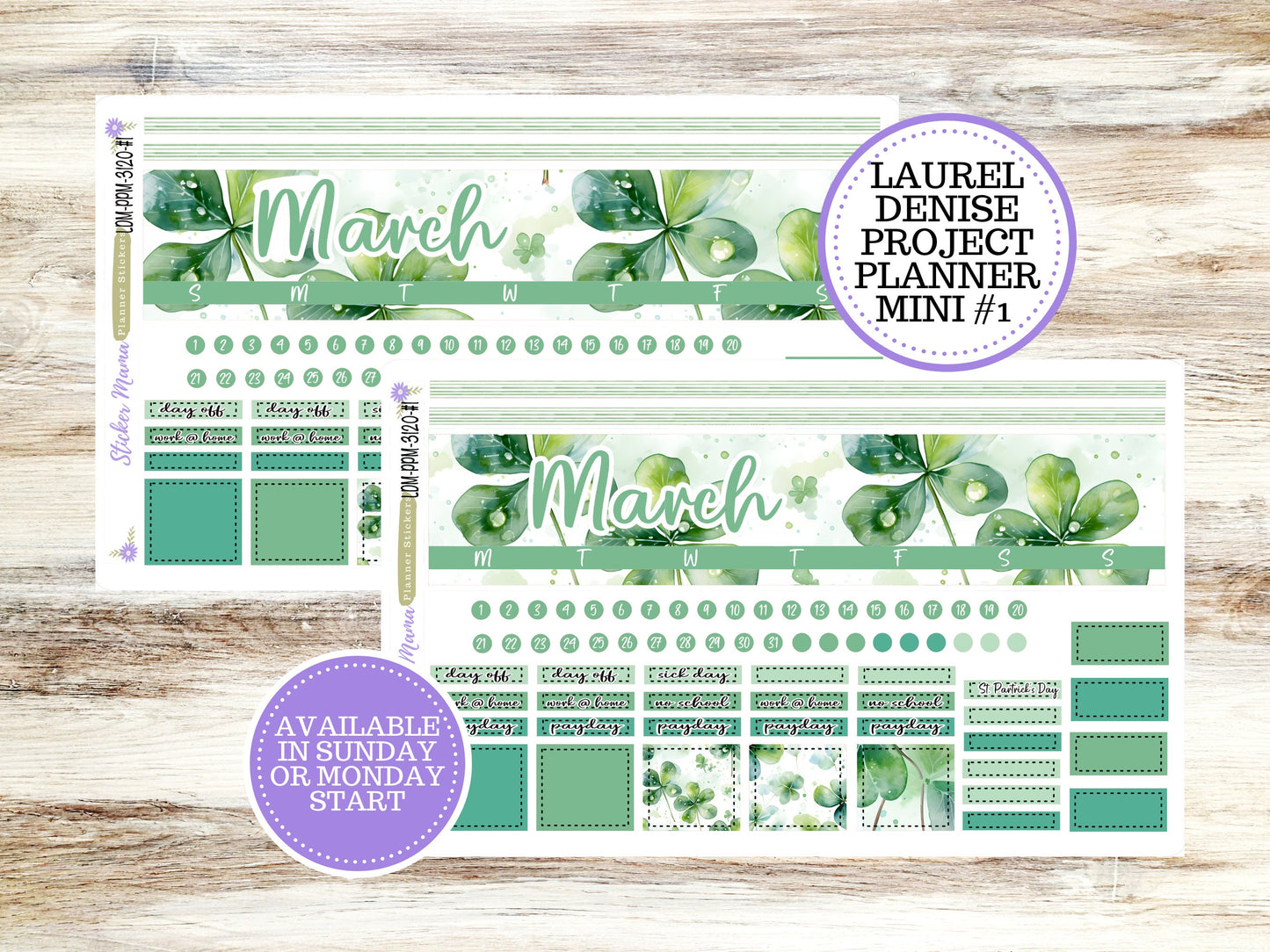 LAUREL DENISE PROJECT Planner Kit #3120 || Shamrock Magic || Laurel Denise Kit || Laurel Denise Stickers || || March ld