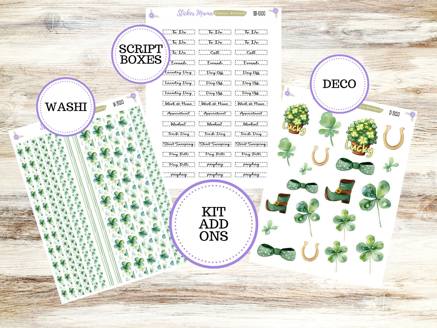 LAUREL DENISE PROJECT Planner Kit #3120 || Shamrock Magic || Laurel Denise Kit || Laurel Denise Stickers || || March ld
