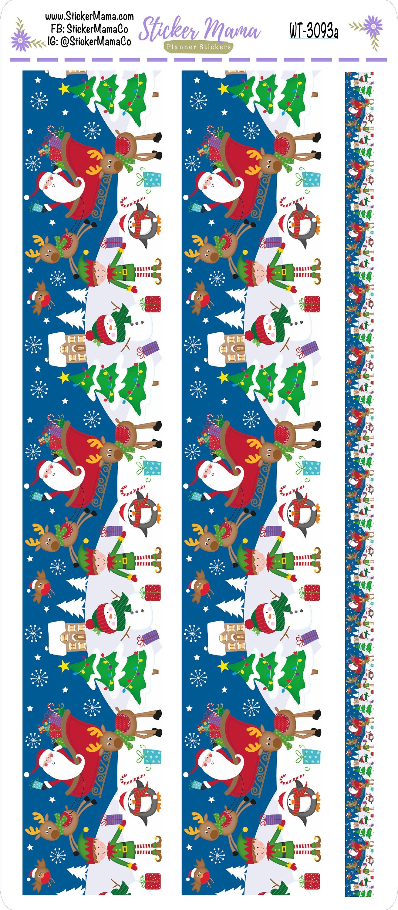 W-3093- WASHI STICKERS - Holly Jolly - Planner Stickers - Washi for Planners