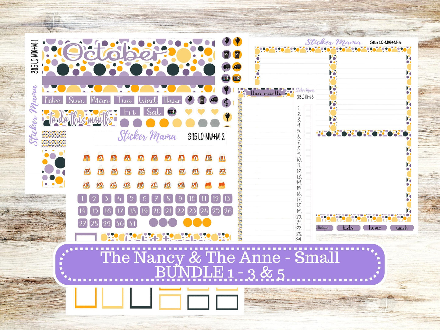 LD SMALL "The Anne" & "The Nancy" || MINI Week + Month Planner Kit #3115 || Laurel Denise Horizontal Vertical || Spooky Palette || Aug 25