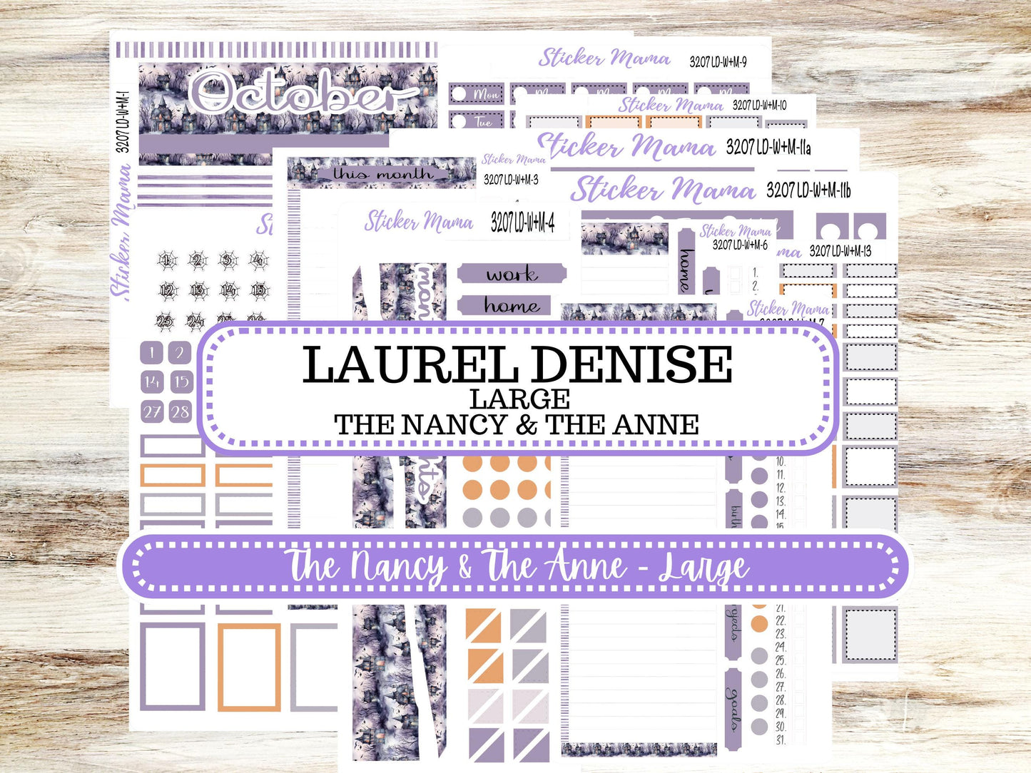 LAUREL DENISE Week + Month PLANNER Monthly Kit #3207 || Laurel Denise Kit || Laurel Denise Horizontal Vertical || Haunted Haven || Aug 25