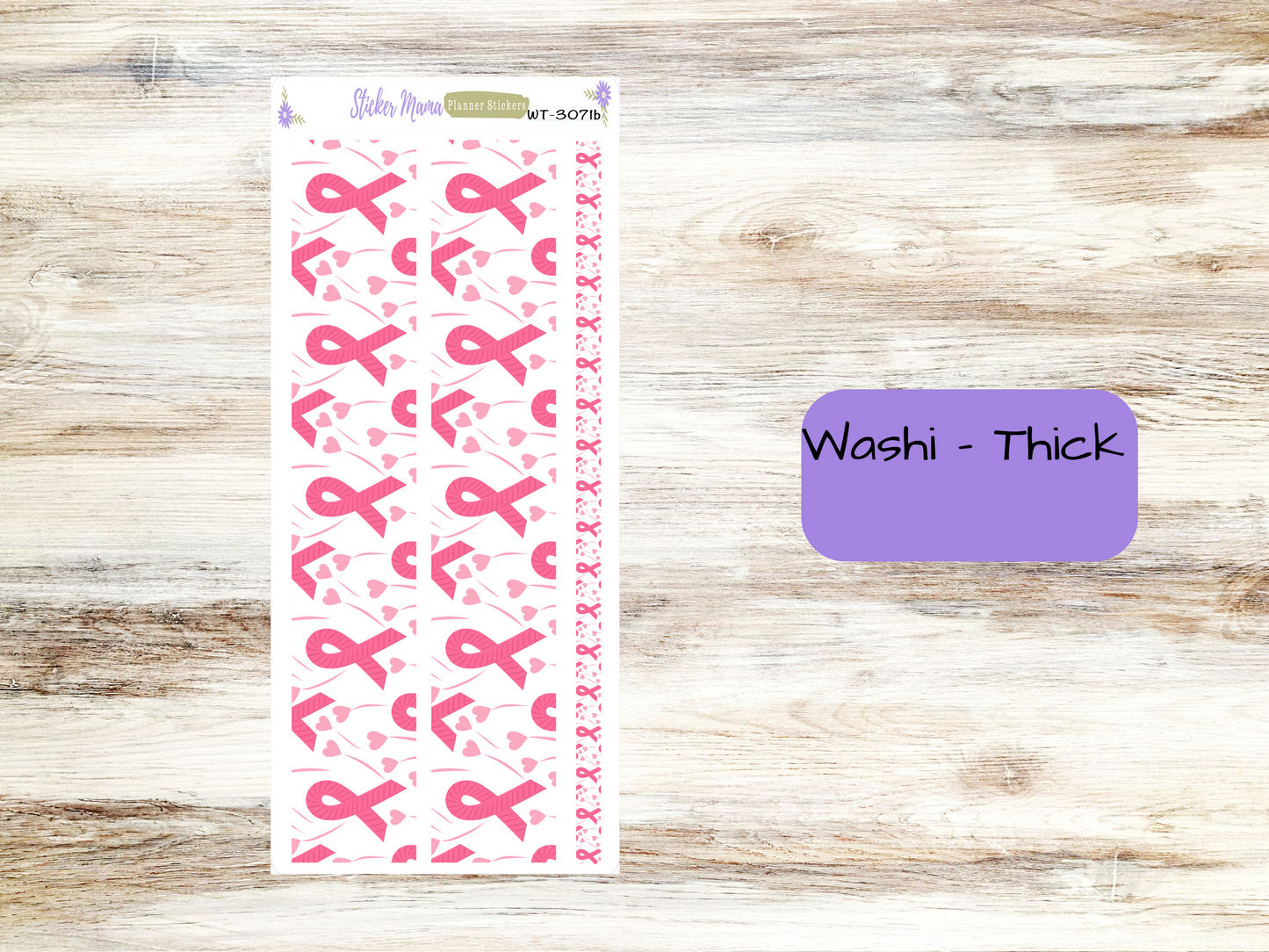 W-3071 - October Breast Cancer Stickers - WASHI STICKERS  - Planner Stickers - Washi for Planners