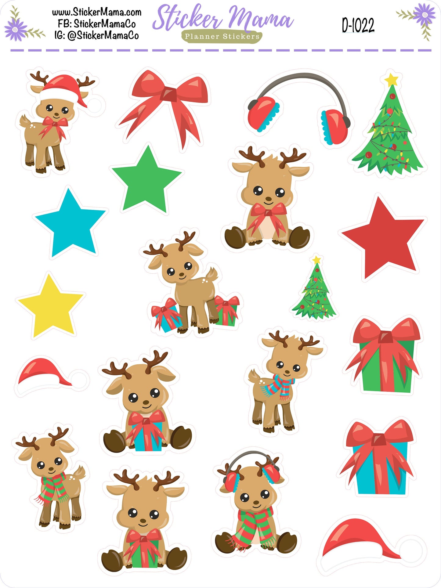 D1022 || REINDEER CUTIES PLANNER Stickers || Winter Stickers || Planner Stickers for Winter