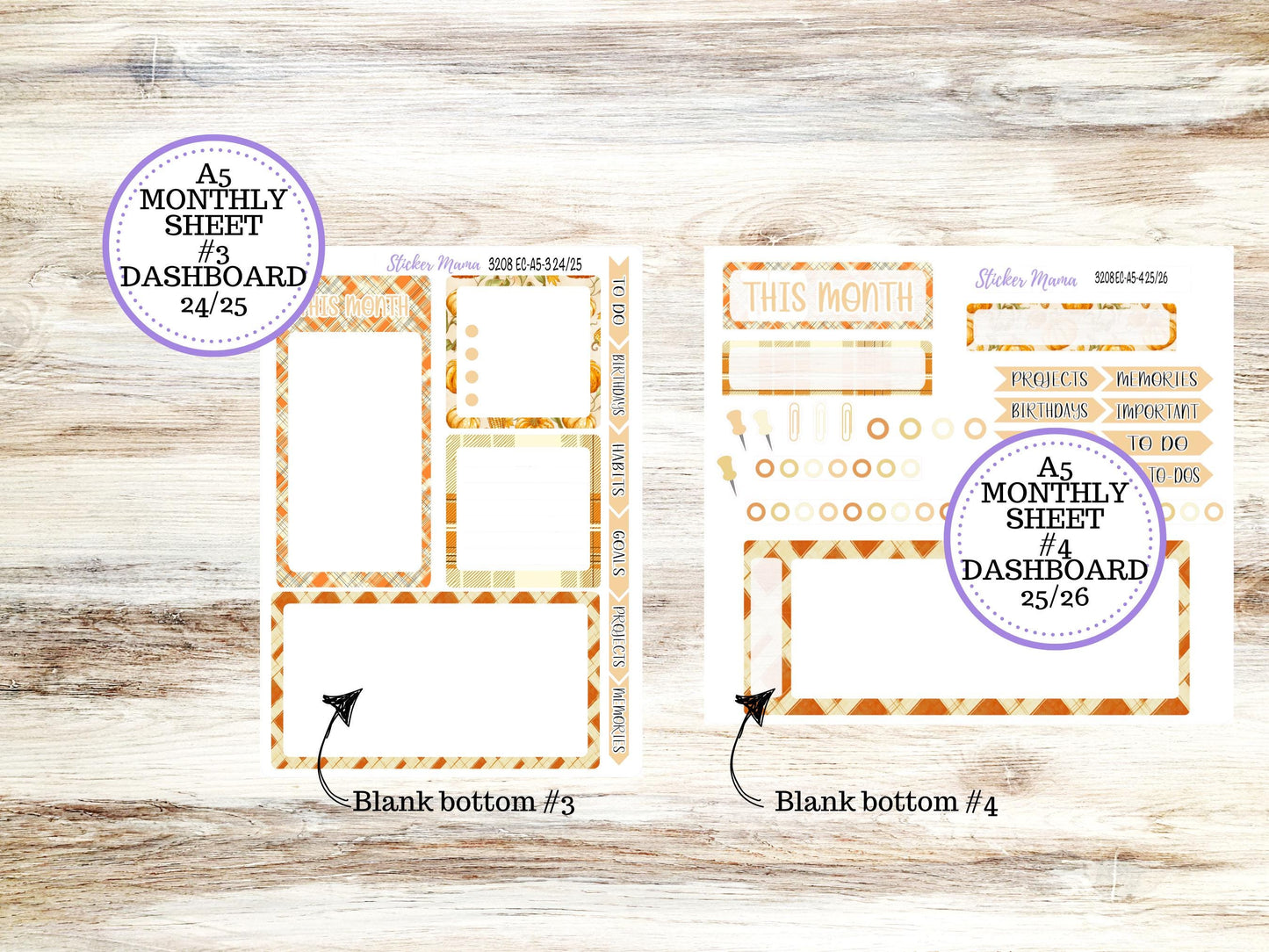 ERIN CONDRE Monthly Kit-3208 || A5 || Fall Fields Stickers || - ec November Monthly Kit - Monthly Planner Kits - Monthly Budget
