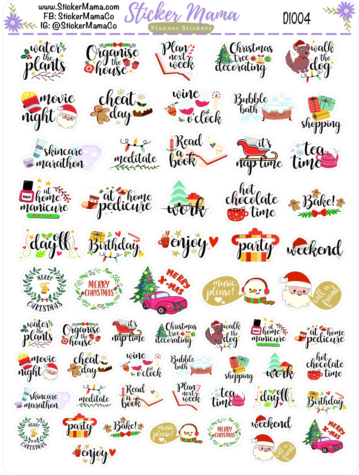 D1004 || WINTER PLANNER STICKERS || Winter Stickers || Planner Stickers for Winter